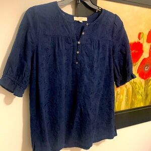 Loft navy blue blouse